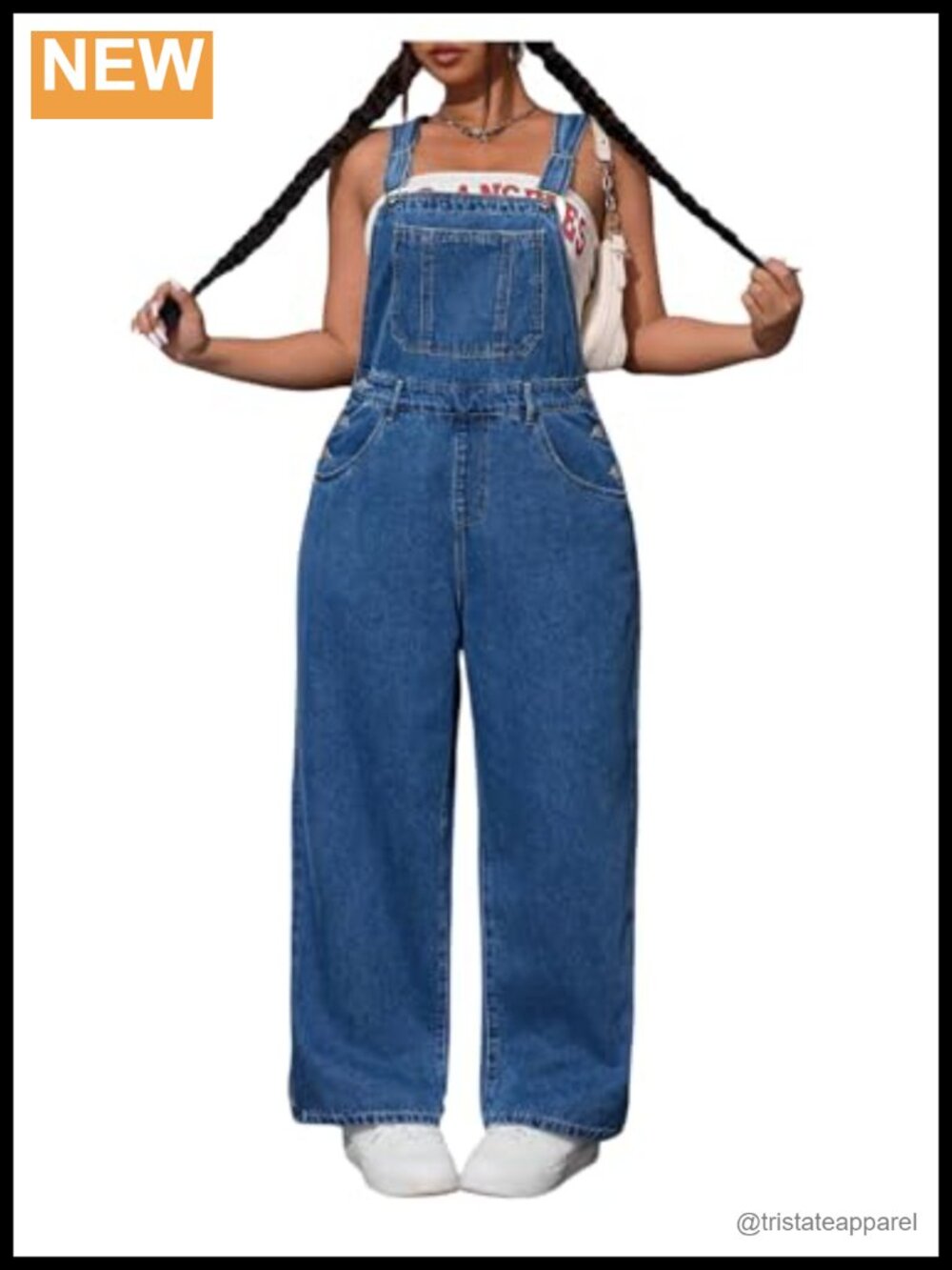 Plus Size Denim Overall Straight Leg Sleeveless Jean Jumpsuit